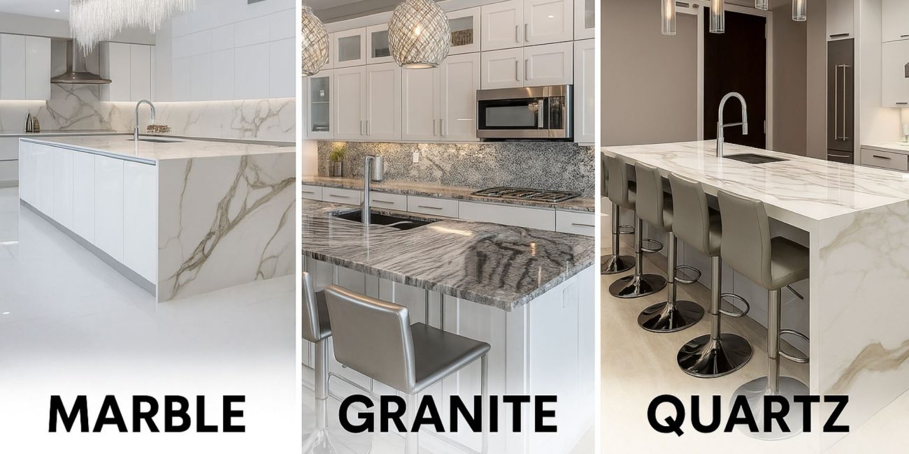Quartz vs Marble vs Granite