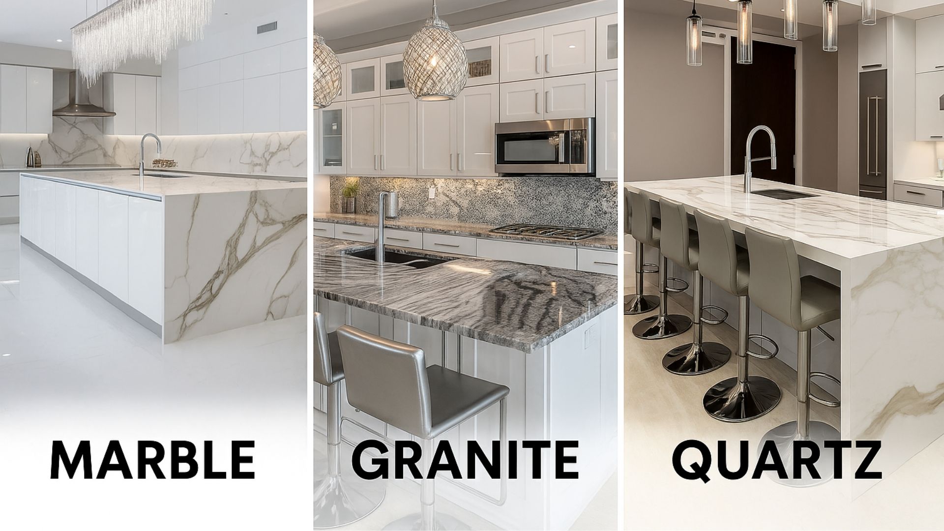 Quartz vs Marble vs Granite
