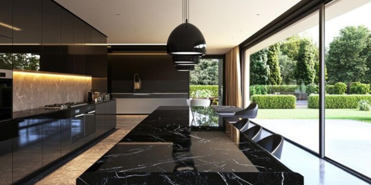 why black marble modern homes