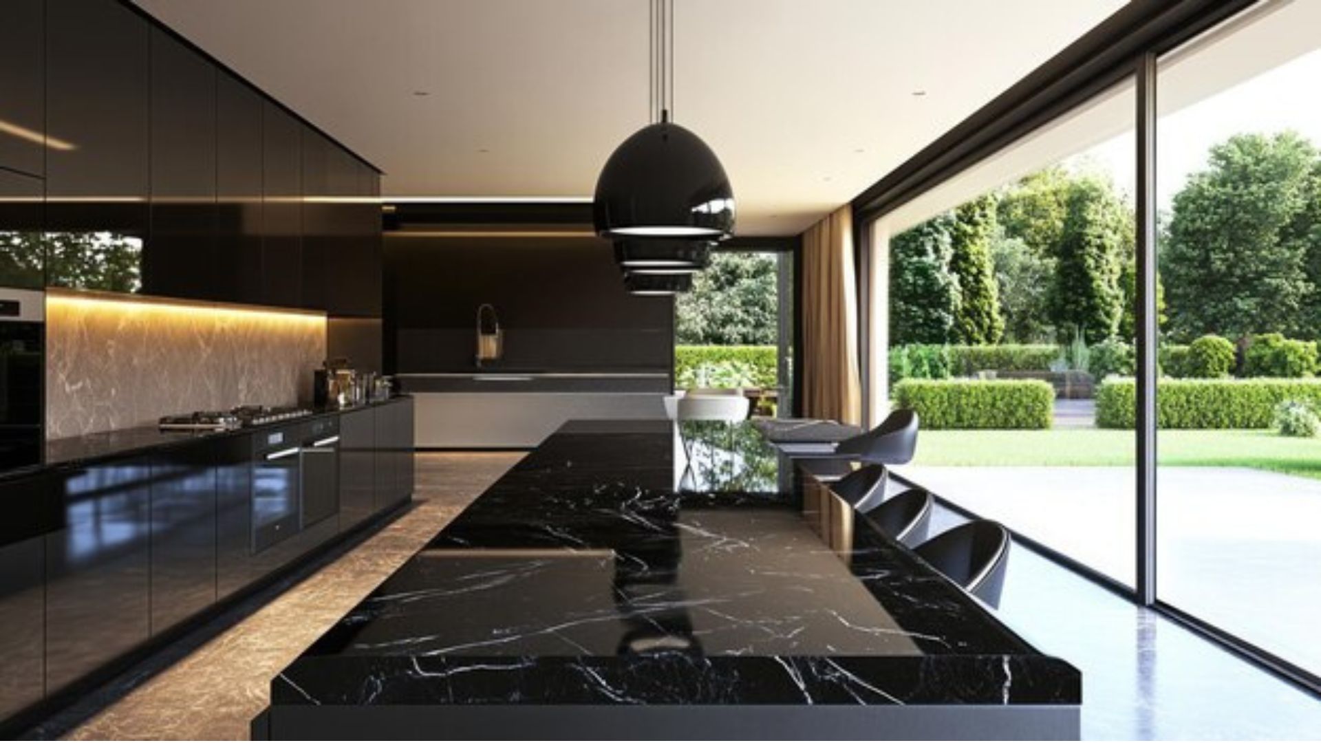 why black marble modern homes