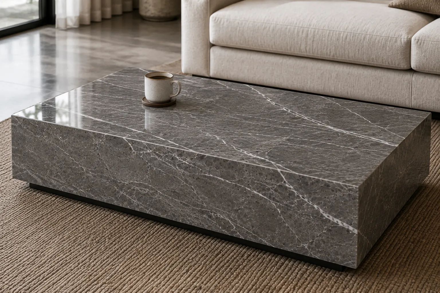 Marble-Top Coffee Table